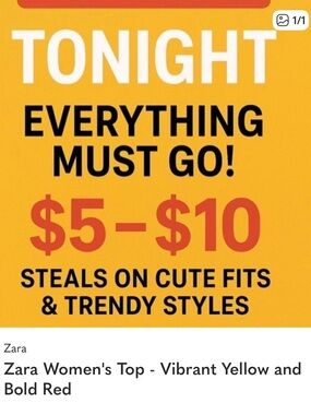 Graphic Sale Poster in Vibrant Yellow and Bold Red